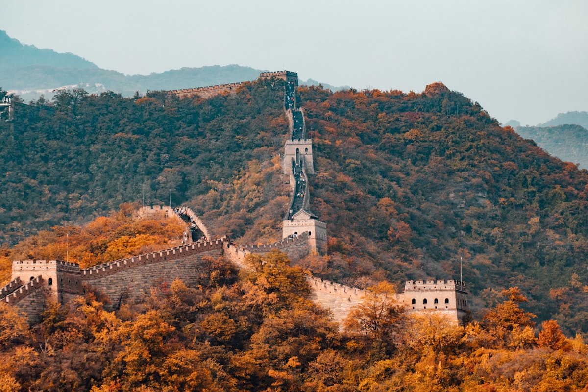 中国山径上的徒步者