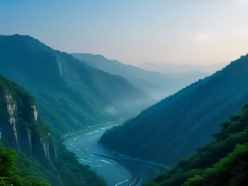 重庆陡峭山脊与江崖